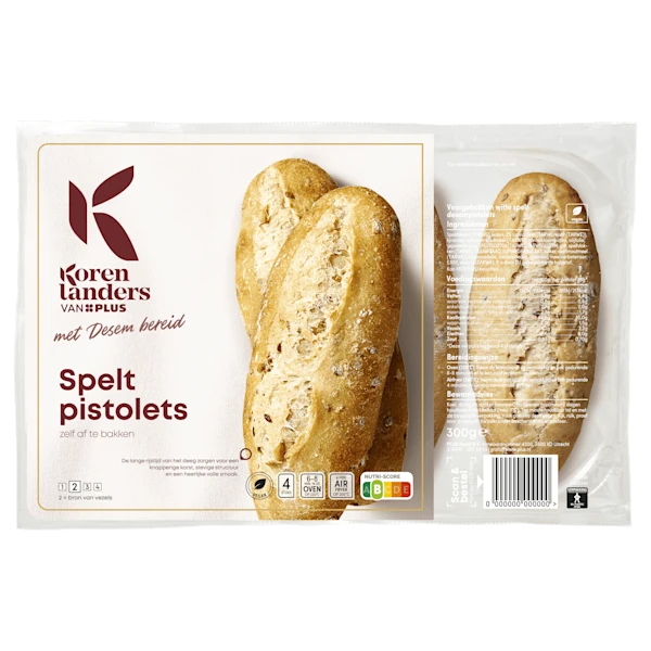 PLUS Korenlanders Spelt pistolets met desem bereid
