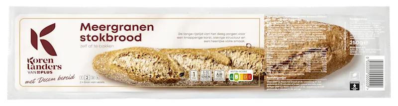 PLUS Korenlanders Meergranen stokbrood met desem bereid