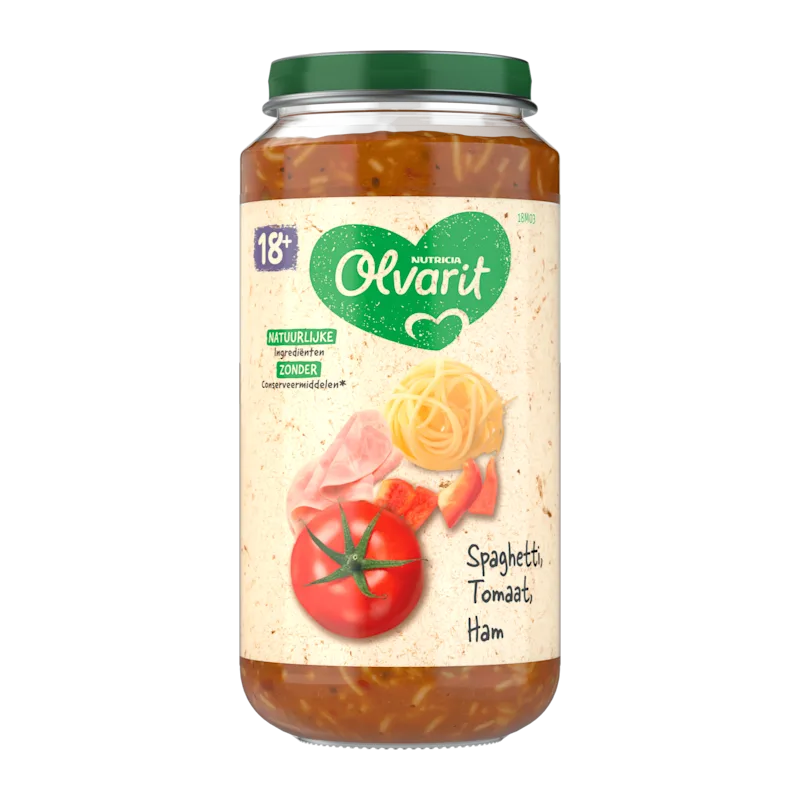 Olvarit 18+mnd Spaghetti Tomaat Ham