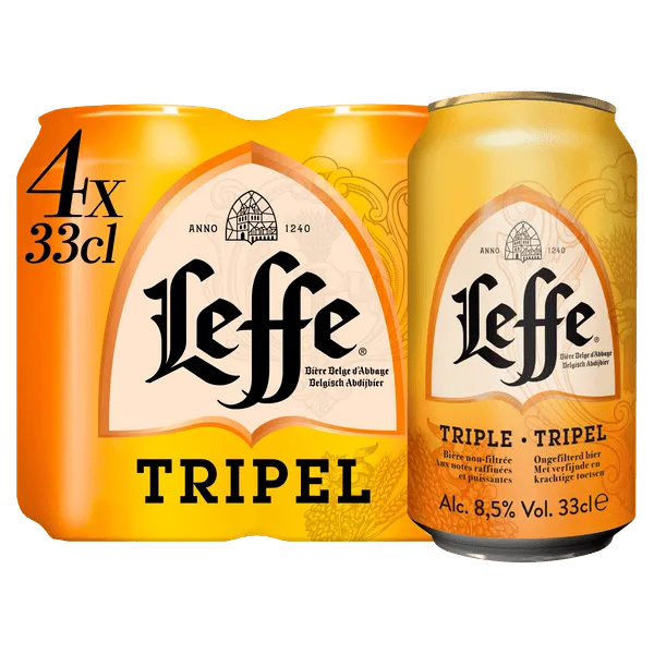 Leffe Tripel Belgisch Abdijbier Blikken 4 x 33 cl
