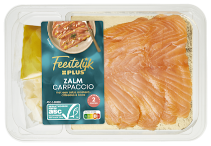Gerookte zalmcarpaccio met dressing