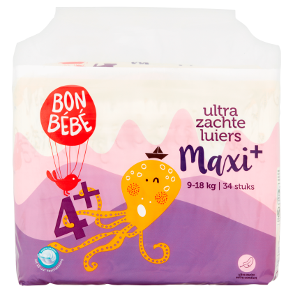 Luiers maat 4+ maxi+ 9-18 kg