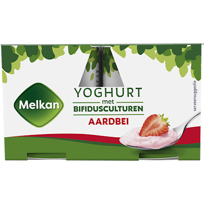 Melkan Yoghurt met culturen aardbei