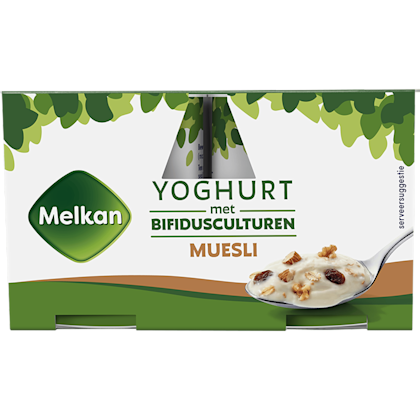 Melkan Yoghurt met culturen met musli