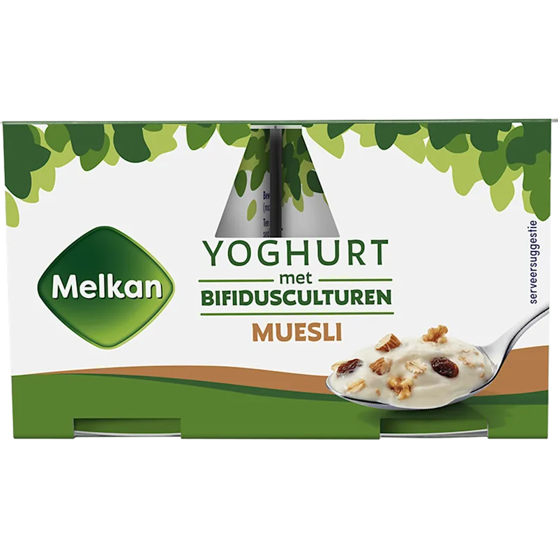 Melkan Yoghurt met culturen met musli