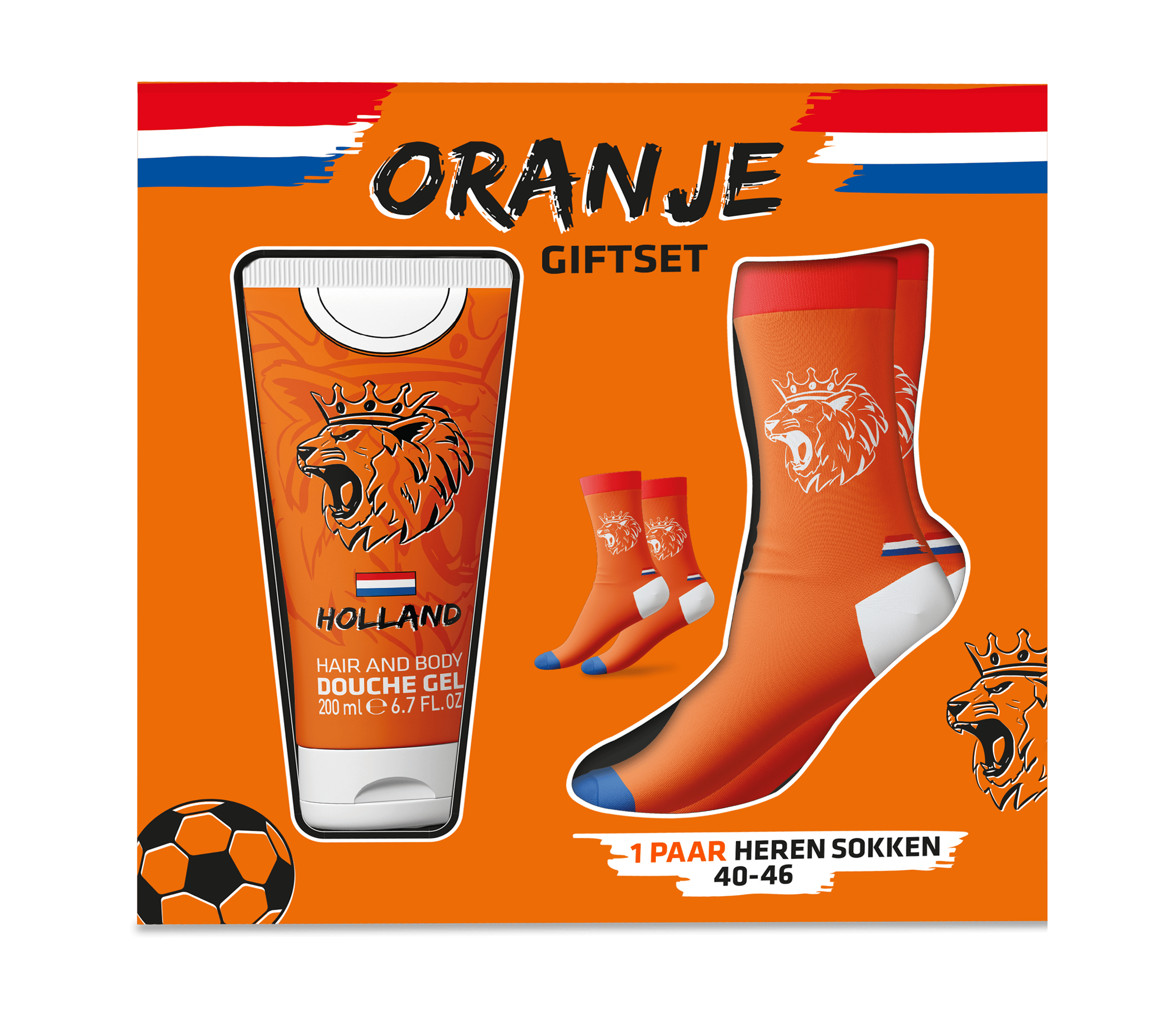 Neutraal Holland Oranje geschenkset tube 2in1