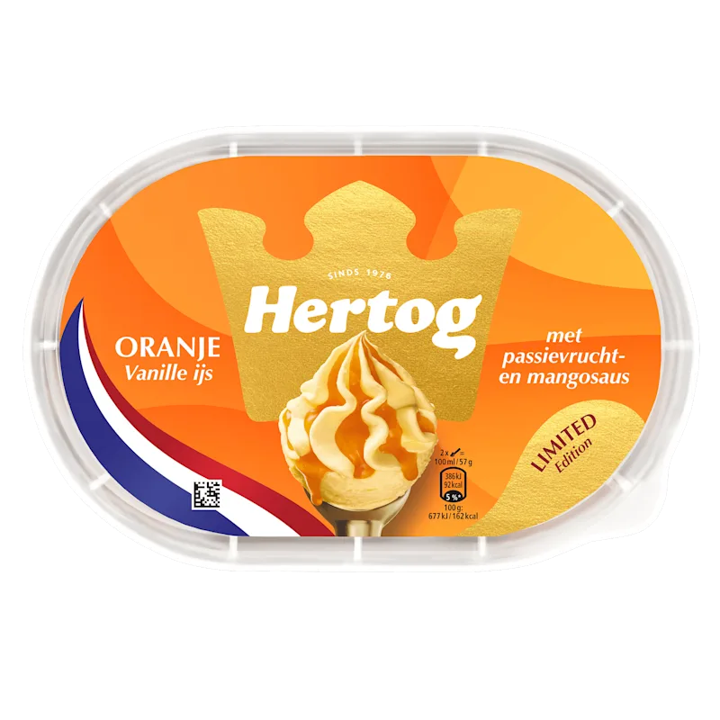 Hertog Oranje vanille ijs passievrucht-mango