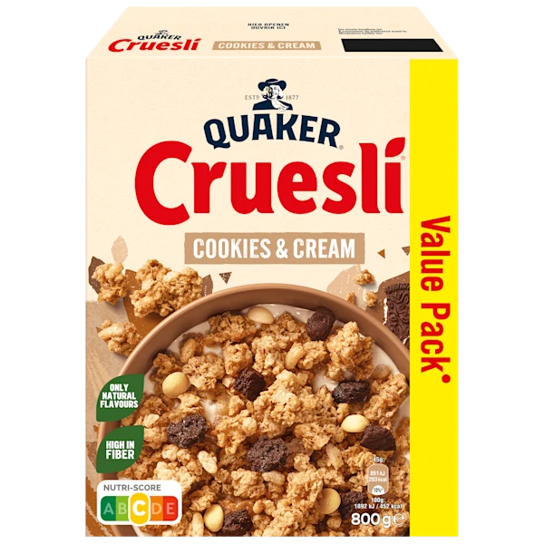 Quaker Cruesli Cookies & Cream GVP