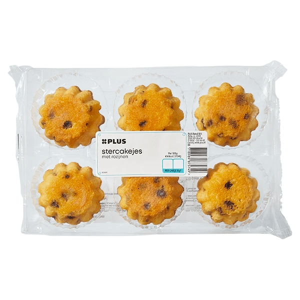 PLUS Stercakejes Rozijnen 6 stuks