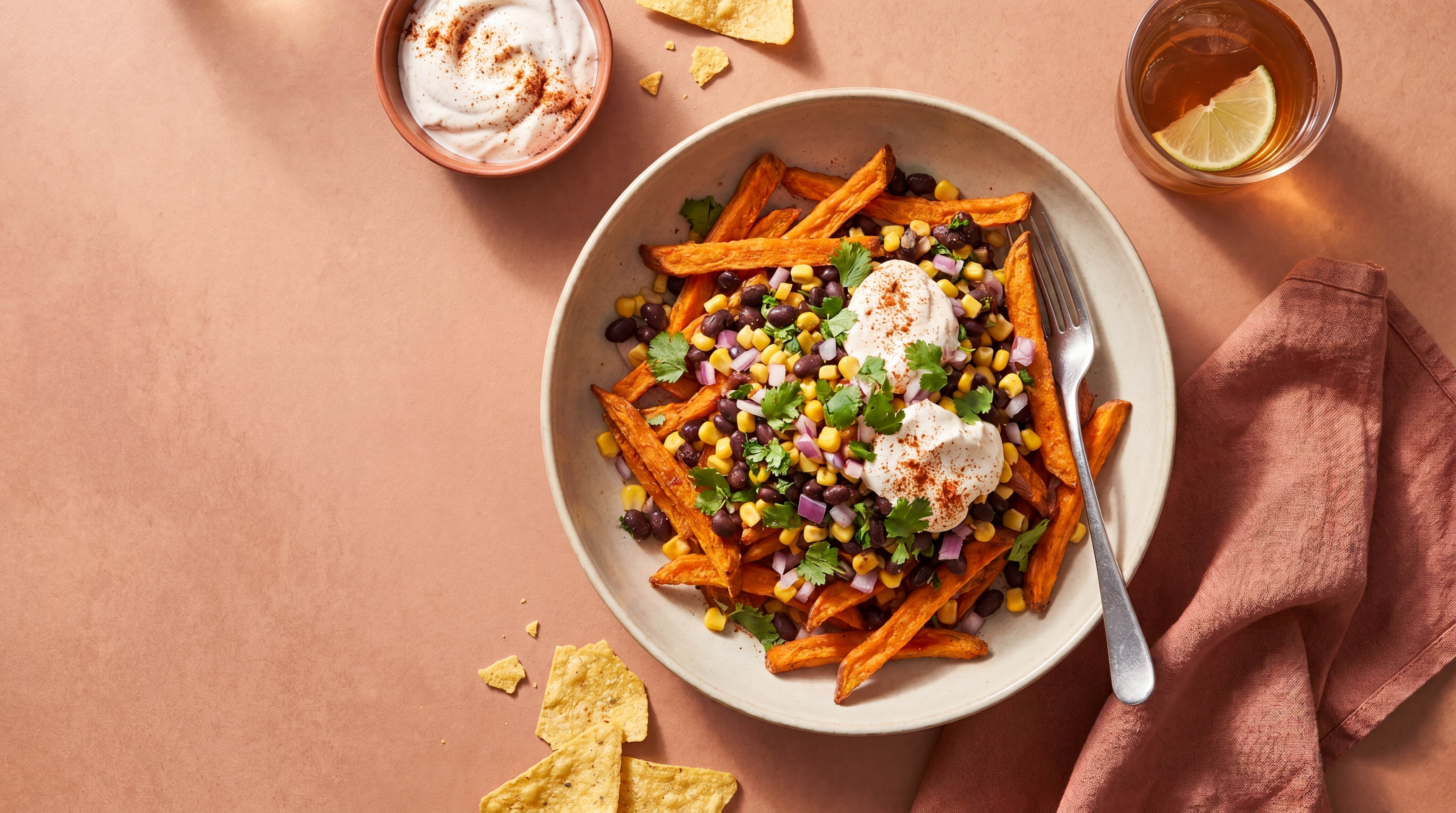 Loaded zoete aardappelfriet