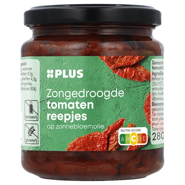 PLUS Zongedroogde tomatenreepjes op olie