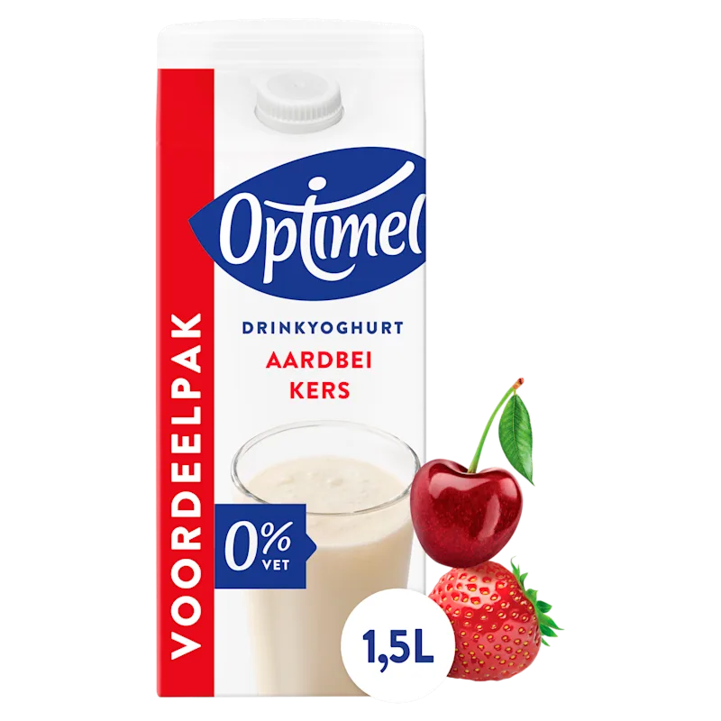 Optimel Drink aardbei-kers voordeelpak 0% vet
