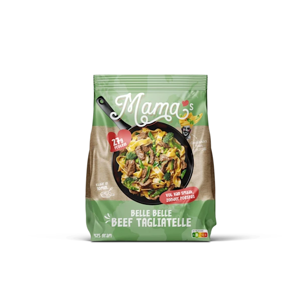 Mama's Maaltijden Beef Tagliatelle green vegetab