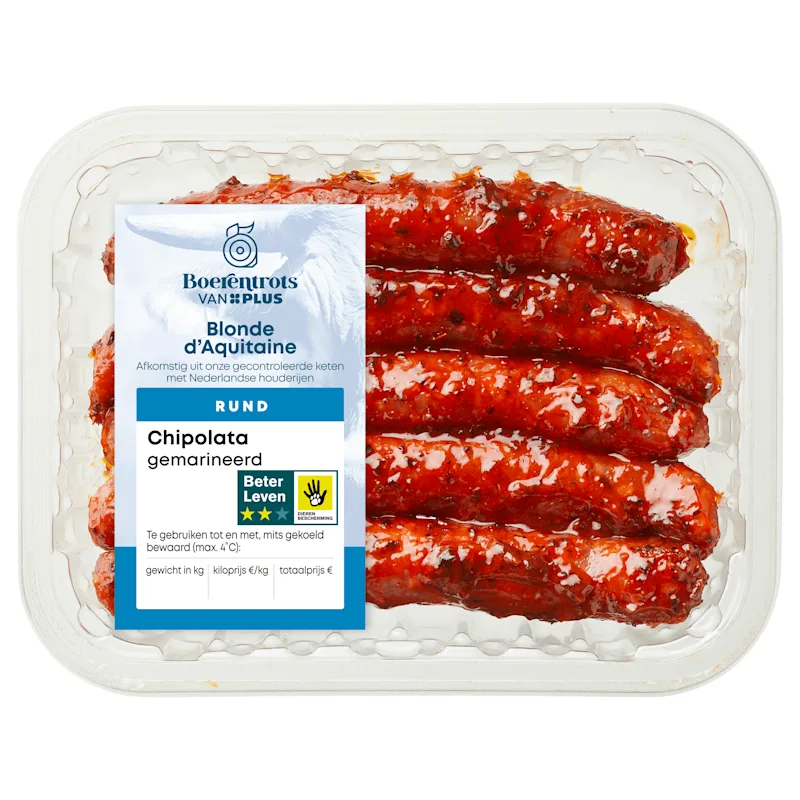 PLUS Chipolata gemarineerd 5 stuks