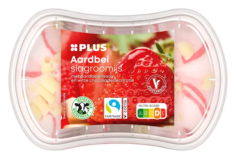 PLUS Kleintje Slagroomijs aardbei
