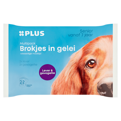 PLUS Brokjes in gelei lever & gevogelte
