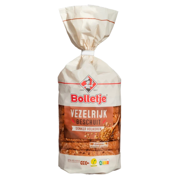Bolletje Vezelrijk beschuit donker volkoren