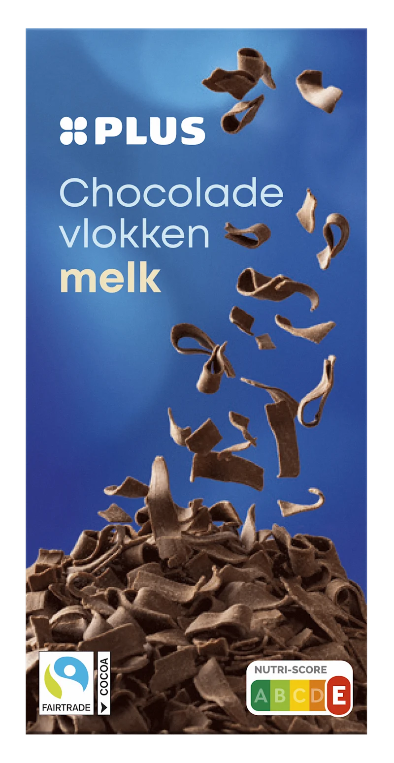 PLUS Chocoladevlokken melk Fairtrade