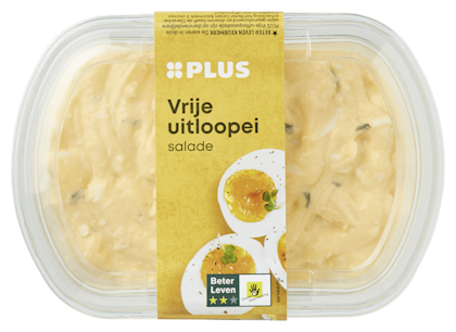 Vrije uitloopei salade