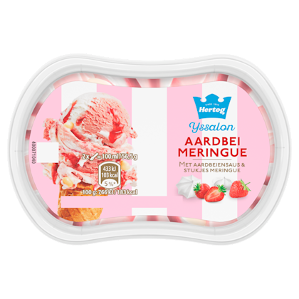 Aardbeien merengue ijs