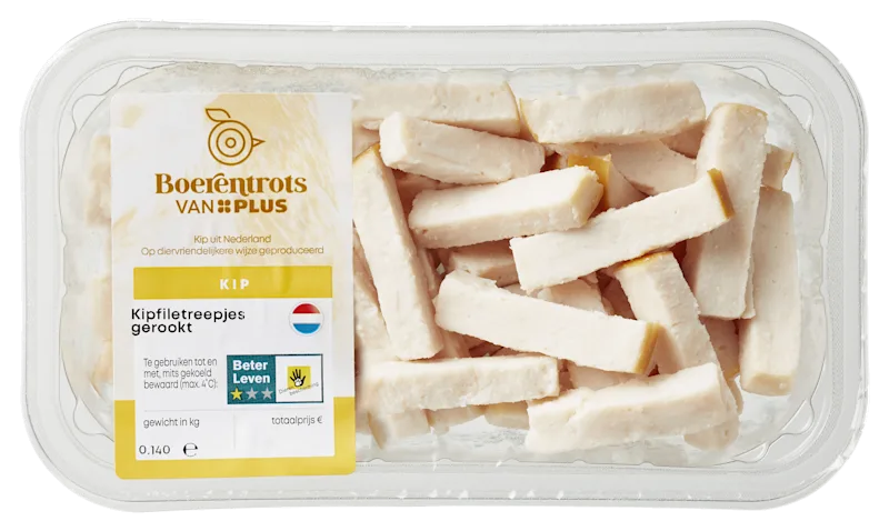 PLUS Boerentrots Gerookte kipfiletreepjes