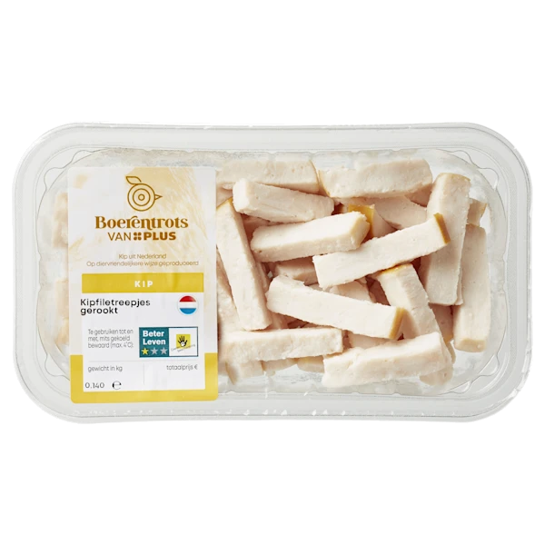 PLUS Boerentrots Gerookte kipfiletreepjes