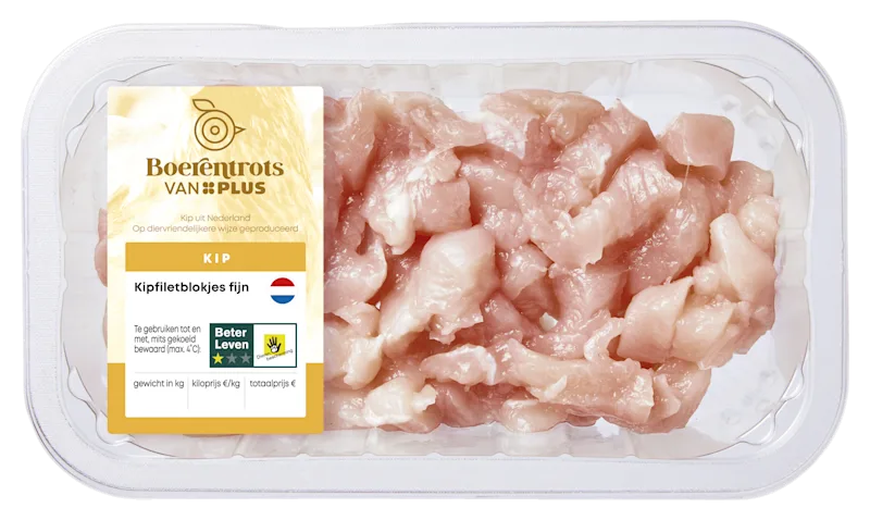 PLUS Boerentrots Kipfiletblokjes fijn