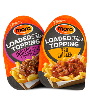 Nieuwe producten van Van Geloven: loaded fries toppings, indisch stoofvlees en BBQ chicken.