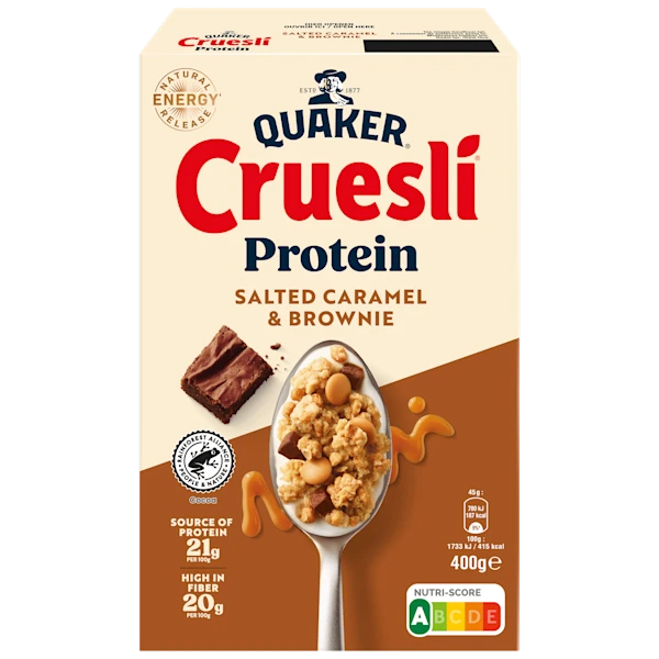 Quaker Cruesli proteine car brow