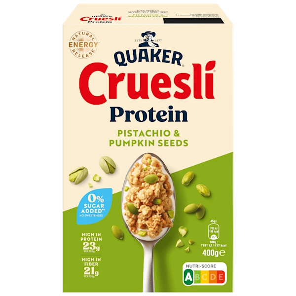 Quaker Cruesli proteine ZSA pistache
