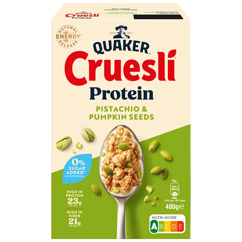 Quaker Cruesli proteine ZSA pistache