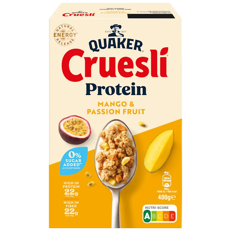 Quaker Cruesli proteine ZSA mango fr