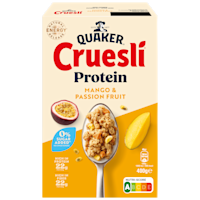 Quaker Cruesli proteine ZSA mango fr