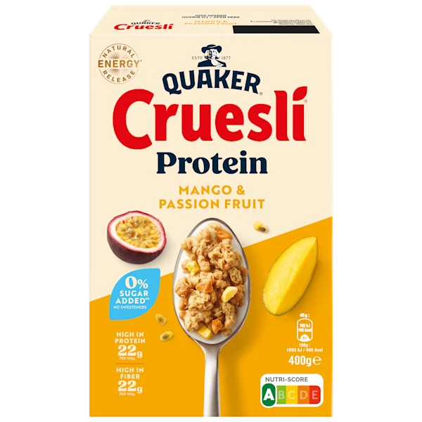 Quaker Cruesli proteine ZSA mango fr