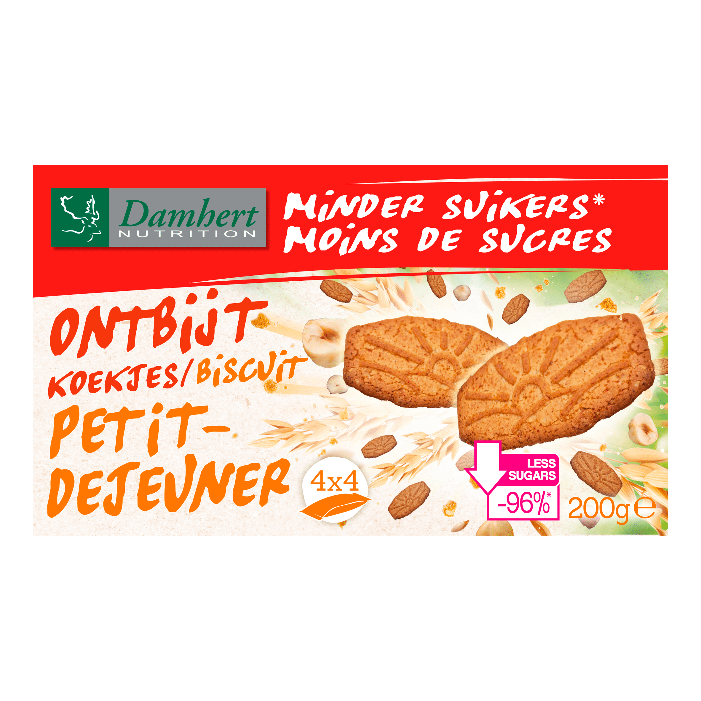 Damhert Tagatesse Ontbijtkoekjes Per Doos 200 G