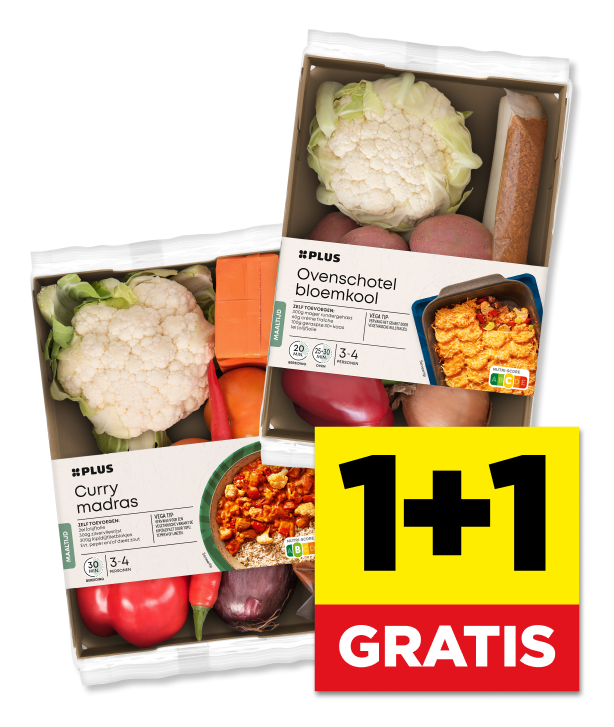 Maaltijdpakketten 1+1 gratis