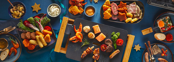 Gourmettafel met kerst.