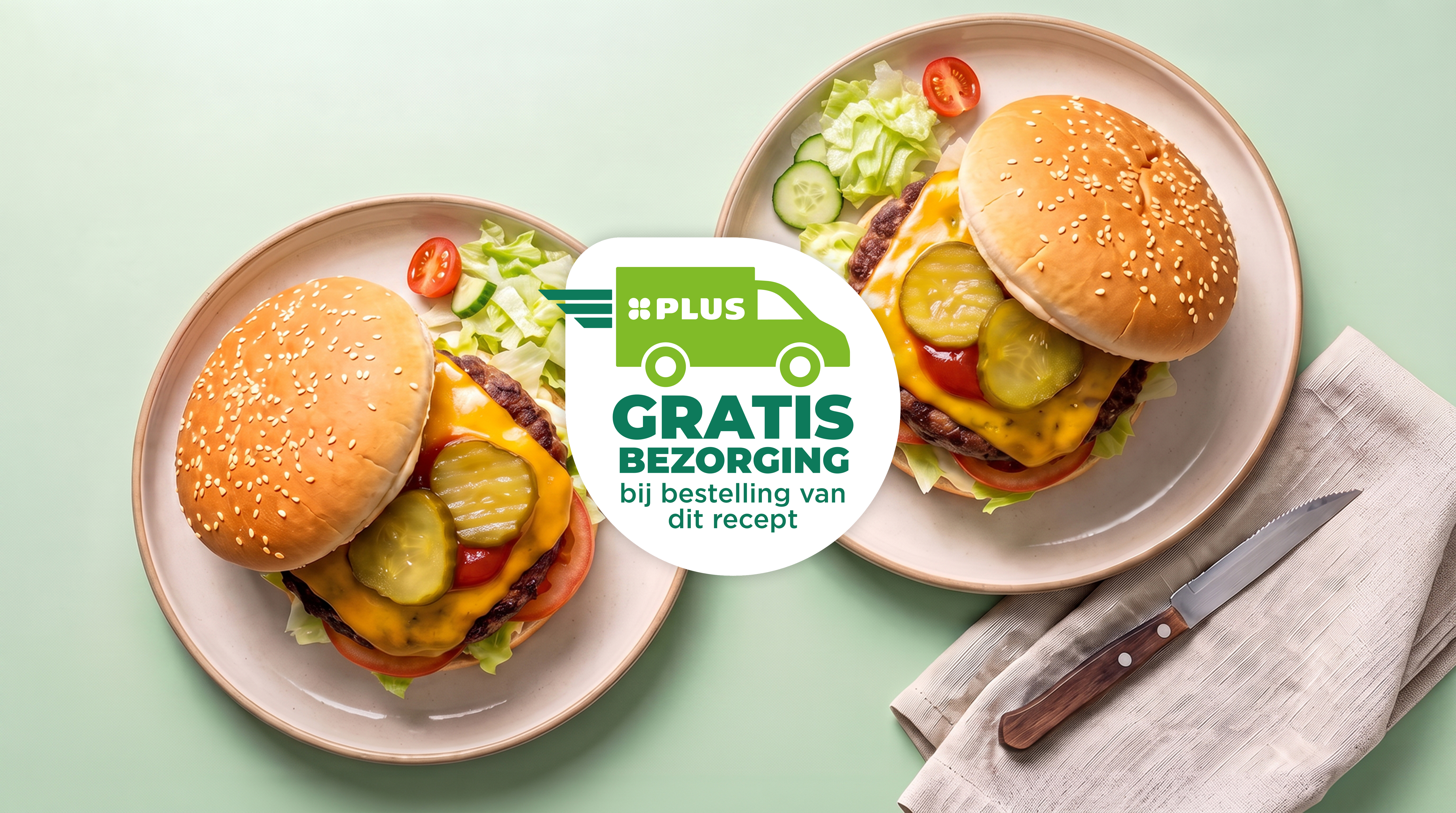 Broodje hamburger met cheddar