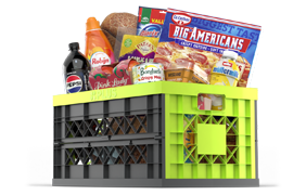 Bezorgkrat met boodschappen