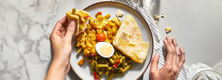 Verspakket van roti.