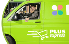 Bezorger in PLUS bus