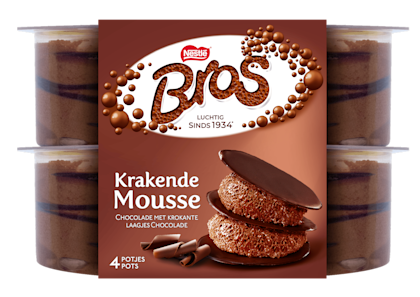 Bros krakende mousse melkchocolade 4st