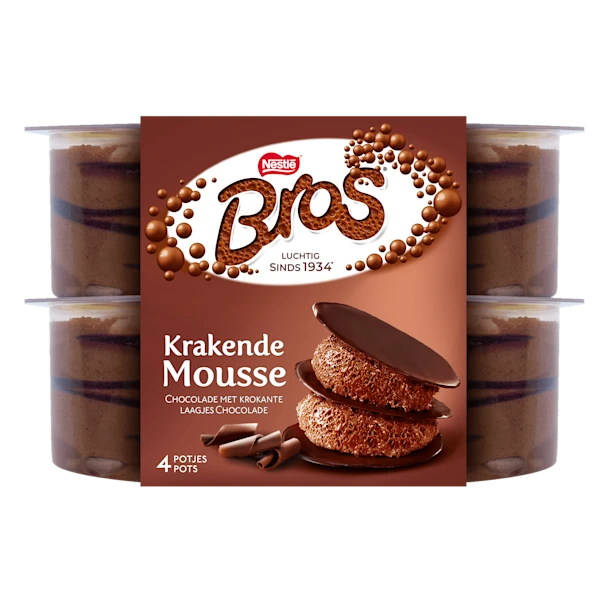 Nestlé Bros krakende mousse melkchocolade 4st