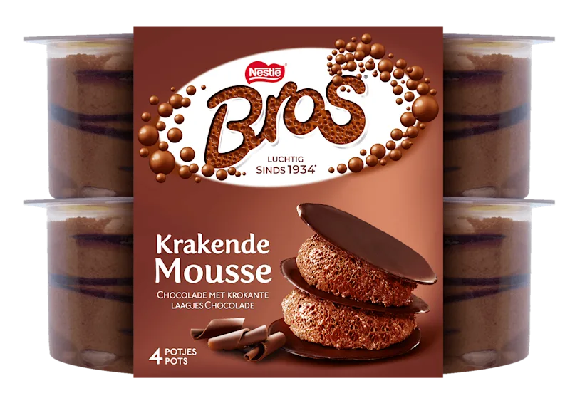 Nestlé Bros krakende mousse melkchocolade 4st
