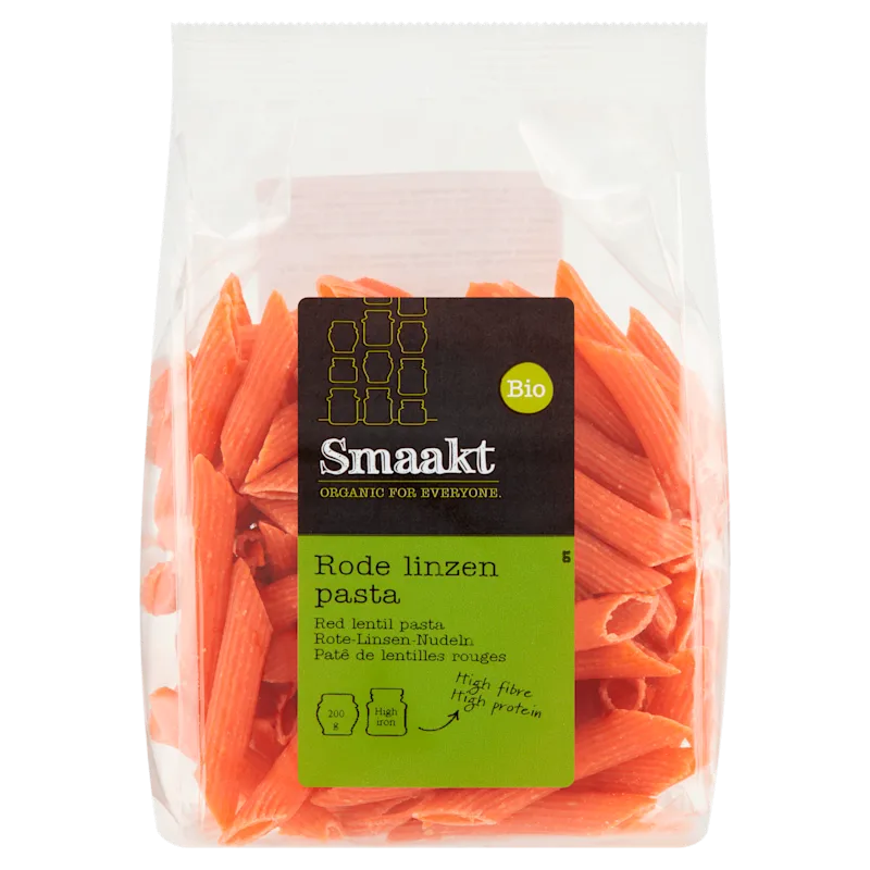 Smaakt Rode linzenpasta bio