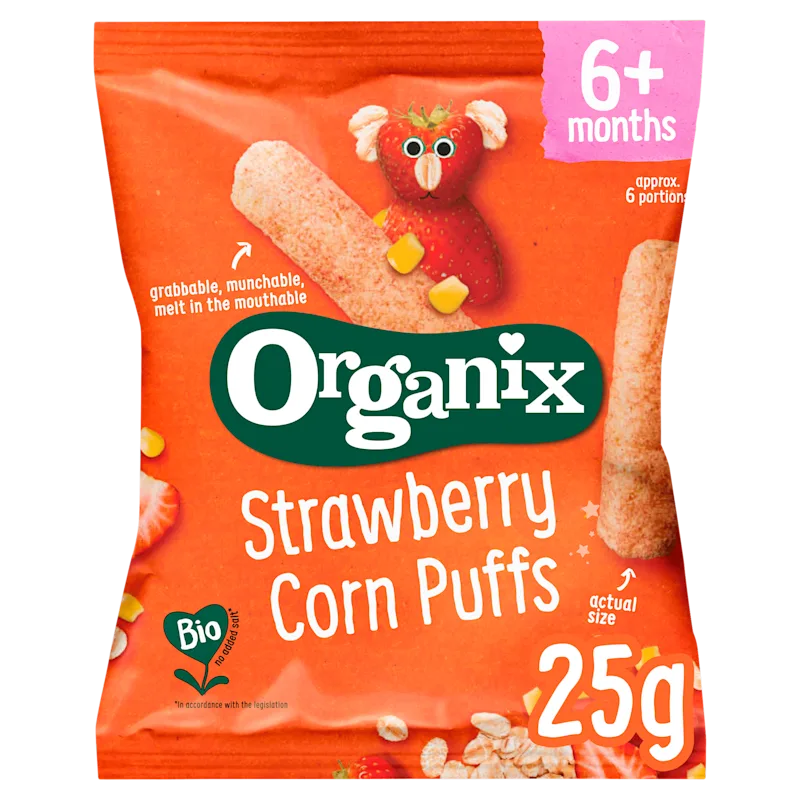 Organix Strawberry corn puffs 6m+