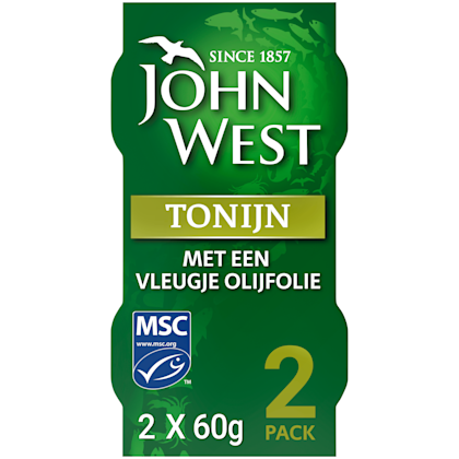 John West Tonijnstukken olijfolie MSC 2 pack