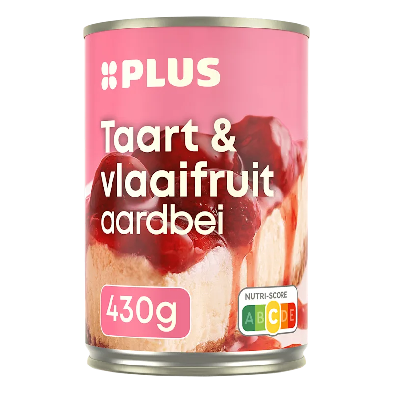 PLUS taart en vlaaifruit aardbeien