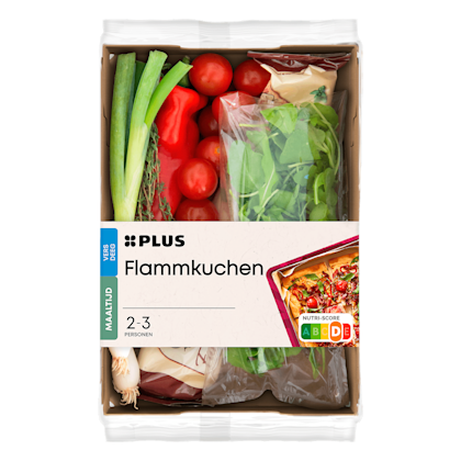 Gesneden verspakket flammkuchen