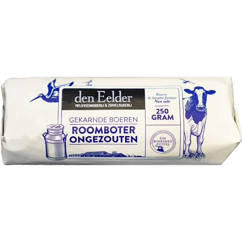 Den Eelder Gekarnde Boeren Roomboter Ongezouten 250g